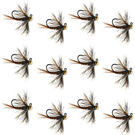 Tungsten Soft Hackle Pheasant Tail Tactical Euro Jig - 12 Flies Size 12