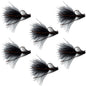 Tungsten Bead Tactical Black Mini Bugger Euro Nymph Fly - 6 Flies Size 12