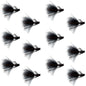 Tungsten Bead Tactical Black Mini Bugger Euro Nymph Fly - 12 Flies Size 8