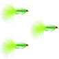 3 Pack Chartreuse Bead Head Crystal Woolly Bugger Streamer Fly - Size 8