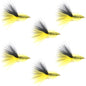 Yellow Black Bead Head Crystal Woolly Bugger Streamer - 6 Flies Size 8