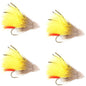 Yellow Marabou Muddler Minnow Streamer Fly - 4 Flies Size 8