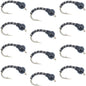 Black Zebra Midge - Black Bead Head - 1 Dozen - Size 18 - Tailwater and Lake Fly Fishing Flies