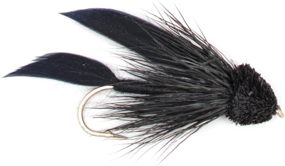Black Muddler Minnow Streamers Fly - 4 Flies Size 8