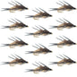 Double Bead Gold Ribbed Hare's Ear Nymph Fly Fishing Flies - Trout and Bass Wet Fly - 1 Dozen Flies Hook Size 14
