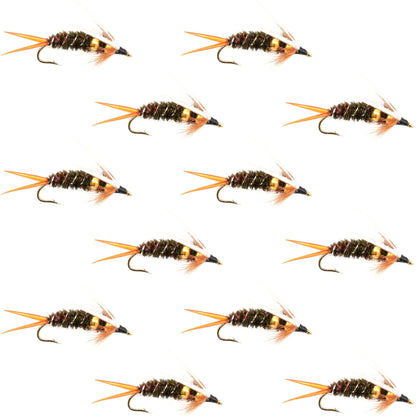 Double Bead Prince Nymph Fly Fishing Flies - 12 Flies Hook Size 8