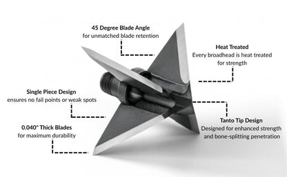 TOTA | 125 grain XL broadhead  | 1-3/16-inch solid | fixed blade